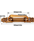 Antique Barn Door Handles And Vintage Sliding Door Handle Set in rustic European style brass with dimensions shown