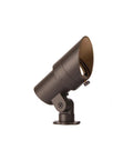 Side view of 12V LED Landscape Accent Light With Adjustable Beam And Dimmable Brightness Built To Last Small Brass Bronze Coated Housing 50 To 420 Lumens 2700K Warm Tone Coast Ready For Harsh Environments