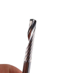 Pro 10 Piece Single Flute Up Cut Spiral End Mill Router Bit Set For Wood And Acrylic 3 175mm To 12mm Carbide Cutter Tool Kit close-up of single flute bit.