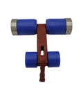 4 Wheel Conveyor Roller Shaft Steel Dogbone 1-1/2 Inch For X458 Chain Auto Car Wash Belt System with blue uhmw rollers.