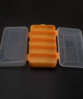 Open Double Sided 13 Compartment Hardware Box Organizer for screws, nuts, bolts in yellow durable plastic with transparent lids