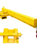 Heavy Duty Forklift Jib Crane 3 Ton Capacity Telescopic Boom Hoist with yellow steel design for mobile material handling.