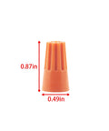 Front view of a single orange insulated wire cap from the 700 Piece Electrical Wire Connectors Kit With Easy Screw In Nuts And Springs