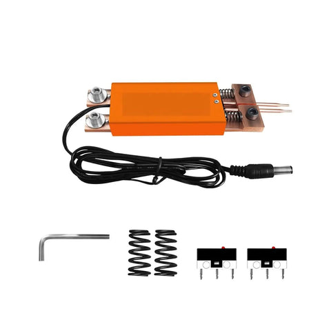 Handheld Spot Welder Pen With Integrated Mini Welding System Trigr Mini, orange body with accessories
