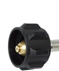 Close-up of 4 Feet Propane Adapter Hose 1 Lb To 20 Lb Converter For QCC1 Type1 Tank with durable brass fittings