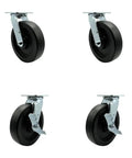 Hard As Nails Heavy Duty Casters Set Of 4 With 8 Inch Smooth Rolling Polyolefin Wheels and durable stainless steel plates on display.