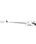 Heavy Duty GPS Bow Mount Trolling Motor With 112 Lb Thrust And 87 Inch Shaft featuring a sleek white design and long shaft for lake fishing.