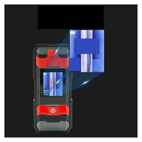 Professional Digital Wall Scanner And Stud Finder With Pinpoint Live Wire Detection displaying sensor readings on screen