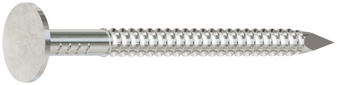 15 Gauge Wire Coil Roofing Nails With Full Round Head And Annular Ring Shank For OSB Or Plywood Roof Decks, 1-3/4 In, Type 304 Stainless Steel, Corrosion-Resistant For Asphalt And Synthetic Slate Roofing, 480-Count