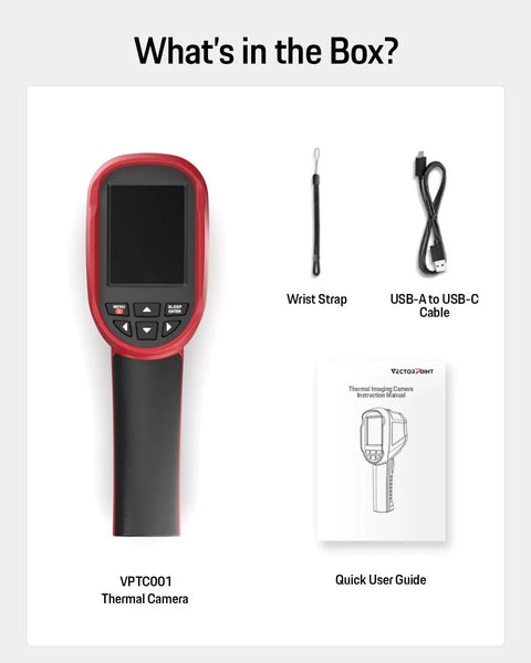Pro Grade Handheld Infrared Thermal Camera With 240x240 TSIR Imaging and accessories in box