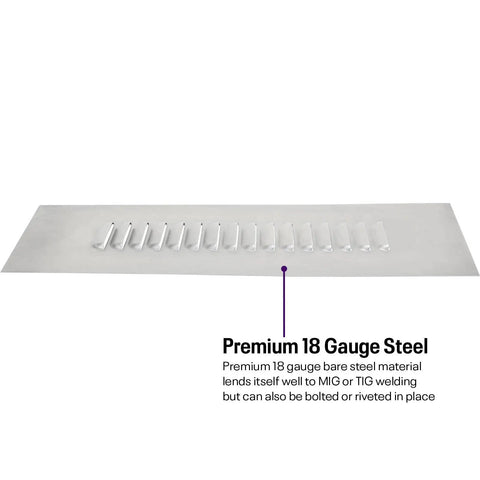Premium 16 Slot Hood Louver Sheet Metal Panel 24 By 8 Inch 18 Gauge Bare Steel Hand Stamped For Hardcore Street Rods And Decklids Slick Custom Fabrication Drop In Raw Finish Upgrade To Build Your Dream Machine