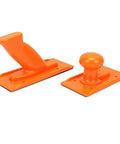 Safety Push Block 2 Pack for Table Saw and Woodworking Machines, Pro Grade Non Slip High Strength ABS Orange Blocks shown.