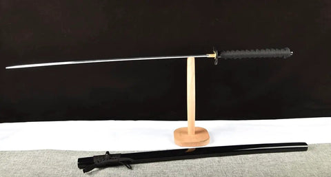 Dope Non Sharpened Aluminum Steel Katana Sword For Practice Laido Japanese Samurai Style Full Tang Blunt Blade Bushido Training sword on stand