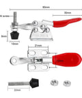 Heavy Duty Toggle Clamps With Antislip Rubber Tip For 60 Lb Holding Capacity Vertical Removal Tool In Galvanized Carbon Steel Build, 80mm