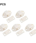 Five Pack Door Roller Catch Set With Spring Loaded Strike In White ABS for Cabinets And Closets