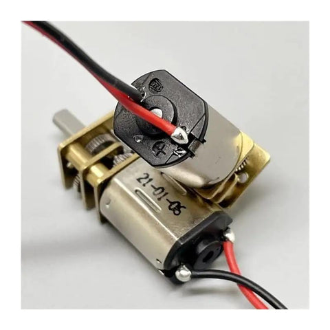 Ga12 N20 12 Mm Full Metal Gear Reduction Motor With D Shaft DC 3V To 6V 36 RPM showing wiring and metal assembly details.