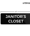 Durable ABS Door Sign With Full Adhesive Backing 2x6 Inch, No Tools Needed Mount On Door Or Wall, High Visibility Label For Janitor Closet And Utility Areas, Tough Yet Lightweight, Easy To Read.