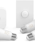 Smart Button Starter Kit With Bridge And 3 Warm White 60W Equivalent A19 Bulbs, Includes One Smart Button, Works With Alexa Display