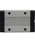 Front view of MGN12H Carriage Block With Anti Fall Strips For 12mm Linear Motion Slide Rail Guide, 4 M3 holes, 45.7x27x10mm.