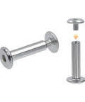 Rock Solid Pro Grade Stainless Steel Barrel Nuts And Bolts Kit With Hex Binding Post Screws And Rust Proof M3x16mm Hardware close-up of hex socket barrel nut and bolt.