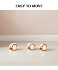 Swivel Caster Wheels With Brakes, Rubber Stem Casters For Furniture Replacement, Easy Attachment, Silent Double Wheel