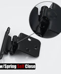 Half Inch Overlay Cabinet Door Hinges Matte Black 50 Pack Self-Closing Flush Mount For Kitchen Cupboards detailed angle