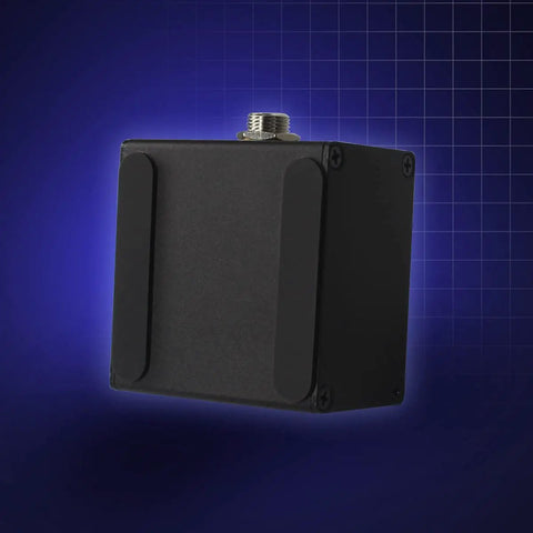 Tap Switch Pedal For Guitar Effects Latch Footswitch With 1/4 Inch TS Cable Perfect For Delay And Modulation Pedals One Tap On To Engage Or Bypass Smooth Response Durable Metal Housing A Must Have On Any Pedalboard. Black aluminum housing with connection slot, side angle view
