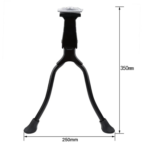 Double Leg Kickstand For Mountain And Road Bikes, Heavy Duty Bike Stand Mount with Stable Two Leg Support, dimensions shown