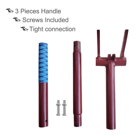 Heavy Duty Pallet Buster With 3 Section Handle For Deck Or Wood Pallet Dismantling Non Damaging Pry Bar Tool That Eases Pallets Up Without Board Damage 40 Inch Extendable Wrecker Designed To Be A Back Saver While You Work, 3 pieces with screws