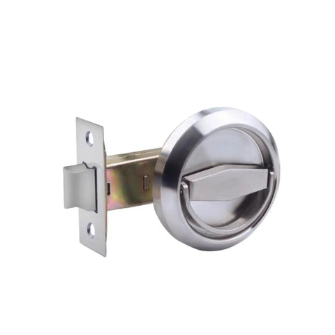 Stainless Steel 304 Hidden Cup Door Lock Kit With Privacy Latch Doorknob Ring And Pull Handle For Sliding Doors And Furniture