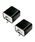 12V 2 Pack Adjustable 2 Pin Prong Flasher Relay for LED Turn Signals Fits Cars and Motorcycles Hyper Flash Replacement