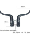Additional Road Bike Brake Lever Set For 22.2mm Clamp Handlebar Aluminum Alloy Top Mount Ergonomic Design Black
