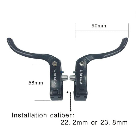 Additional Road Bike Brake Lever Set For 22.2mm Clamp Handlebar Aluminum Alloy Top Mount Ergonomic Design Black