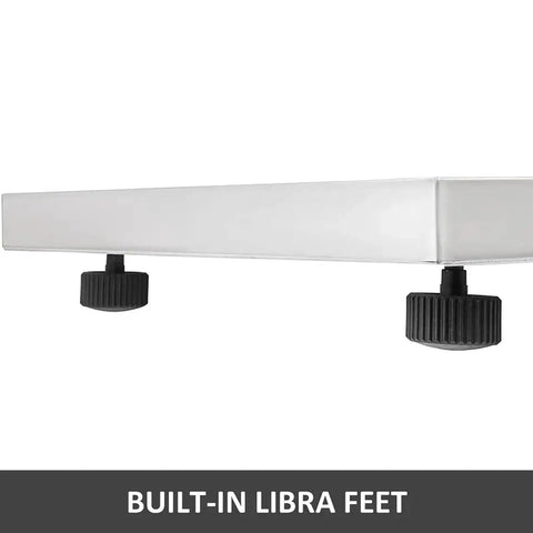 Real Deal Heavy Duty Digital Scale Built Like A Tank For Pets And Livestock With Roomy Stainless Platform And Slip Resistant Rubber Mat showing built-in libra feet.
