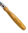 Heavy Duty Chrome Vanadium Paring Chisel With Cryogenic Treated Edge and Long Comfort Grip handle made of finely grained wood.