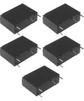 Five 12V DC Relay Module With SPST NO Contact, 5A 250V AC Load Switching, G5NB 1A E 12VDC Version, black casing