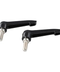 Solid Gauge Steel Seatpost Clamping Lever Handle With Quick Release Knurled Twist Lock Grip And Adjustable Threaded Stud Bolt For Indoor Cycling Exercise Rig Hardware Upgrade, matte black clamp handles.