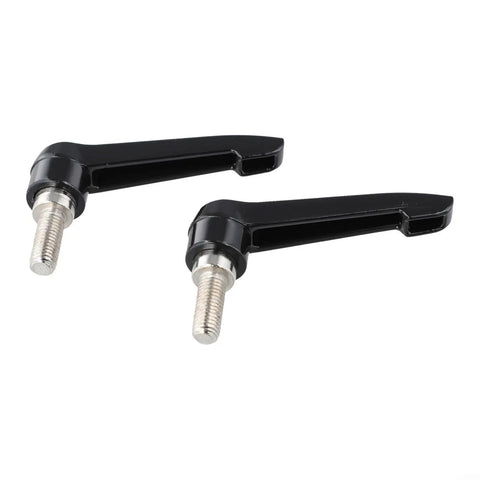 Solid Gauge Steel Seatpost Clamping Lever Handle With Quick Release Knurled Twist Lock Grip And Adjustable Threaded Stud Bolt For Indoor Cycling Exercise Rig Hardware Upgrade, matte black clamp handles.
