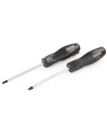 Two Piece Pocket Screwdriver Set For Precision Repairs With One Eighth Inch Slotted And PH Zero Phillips Heads Ergonomic Three Sided Handles
