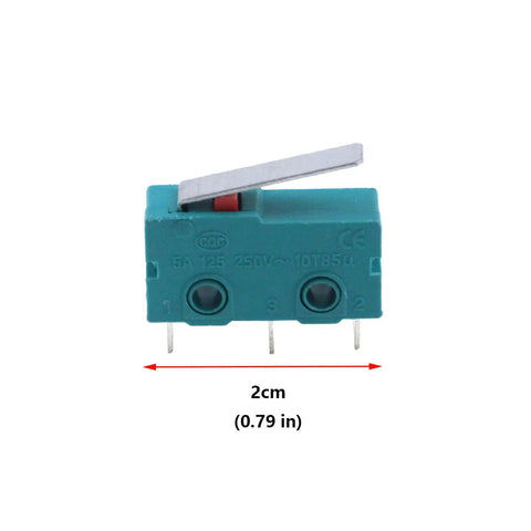 6 Pack KW4-3Z-3 Micro Limit Switches With Hinge Lever Actuators, 1 Normal Open 1 Normal Closed, 125V And 250V AC, 5A, 3 Terminal