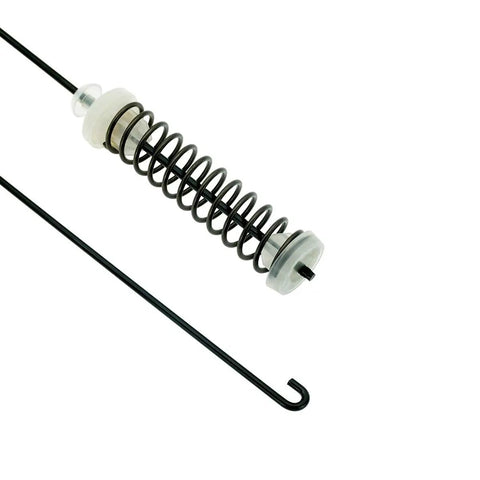 Washer Suspension Rod Kit For Whirlpool Amana NTW Series 25.5 Inch Replacement, black rod with spring, ball, bushing visible
