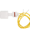 Float Switch Liquid Controller For Aquarium Pumps, Vertical Water Level Sensor With Sturdy Plastic Construction, -10 To 80 C Temperature Range, High Sensitivity Magnetic Float, Leak Proof, Plug And Play Install, No Fuss Setup, Real Time Level Control. white plastic vertical float switch with 40cm yellow wire