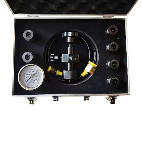 Hydraulic Nitrogen Pressure Gauge Test Kit For Accumulator Charging And Filling Tools With Universal End Fittings M14 1.5 UN5/16 UNF7/8 UNF5/8 UNF1/2 G1/4 25 40 MPa