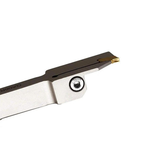 Heavy Duty Nickel Plated Right Hand Indexable Lathe Parting Grooving Holder With GTN 2 QC1402 Carbide Inserts
