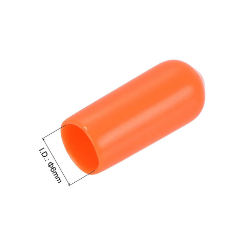 100 Pcs Orange 6mm ID Rubber End Caps For Round Tubes And Bolts Vinyl Cap Covers For Screw Threads Furniture Feet Table Legs Chairs Tips Nails Heads And Floor Protection
