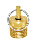 Brass Drain Cock One-Half Inch Male Heavy-Duty Pressure Relief Valve For Tank Drain And Safety With Stainless Steel Pull Ring