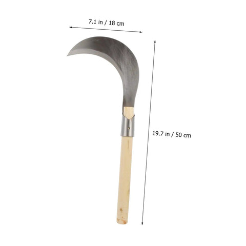 Long Handle Garden Sickle For Weeding And Grass Cutting Manganese Steel Blade With Wooden Handle durable outdoor tool