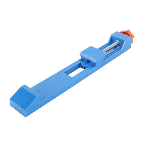 Heavy Duty Circular Saw Base Guide Clamp For 4 To 6 Inch Blades Adjustable Positioning Tool With Knob, blue ABS material.