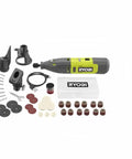 Slick 12V Cordless Rotary Tool With No Sweat Variable Speed Control And Badass 35 Piece Accessory Set For Home Repair Cutting Sanding And Polishing In Case, complete kit layout.