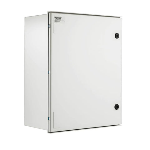 Rugged Fiberglass Electrical Enclosure Box For Outdoors With Mounting Plate IP66 Weatherproof Dustproof Junction Box Outdoor Electrical Cabinet 23.6x19.7x9.1 Inches Waterproof Utility Housing, side view